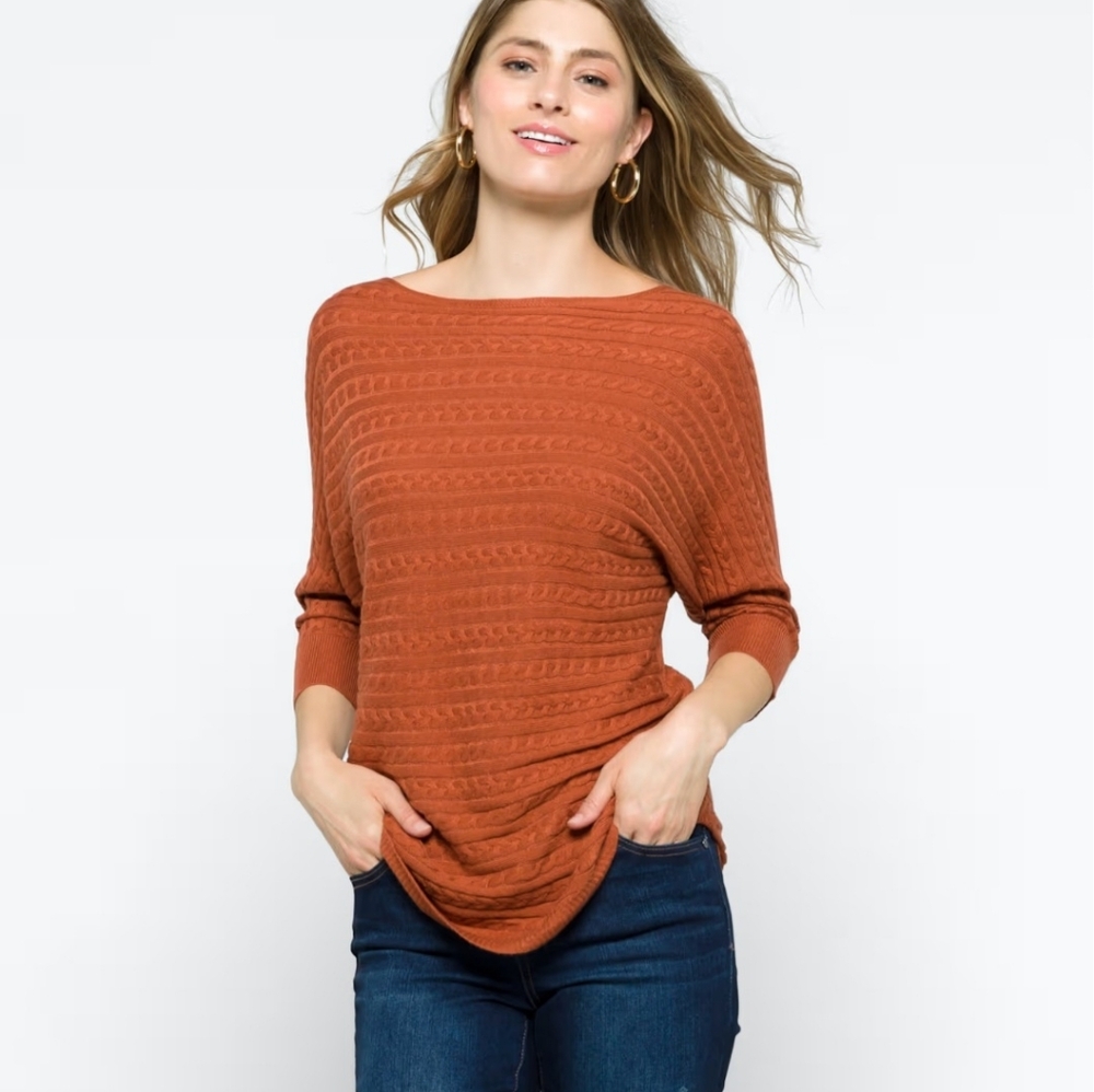 Market & Spruce Reviera Cable Knit Dolman Sweater